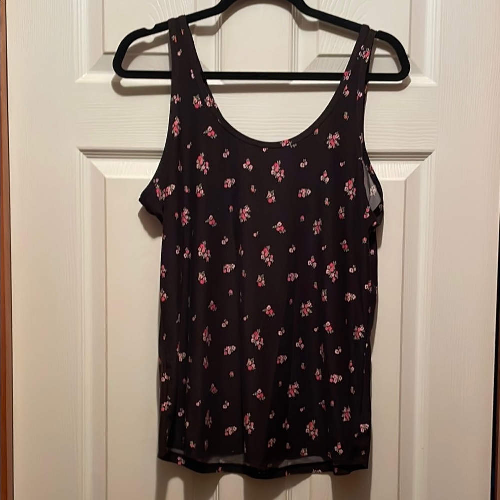 Floral Black Sleeveless Top